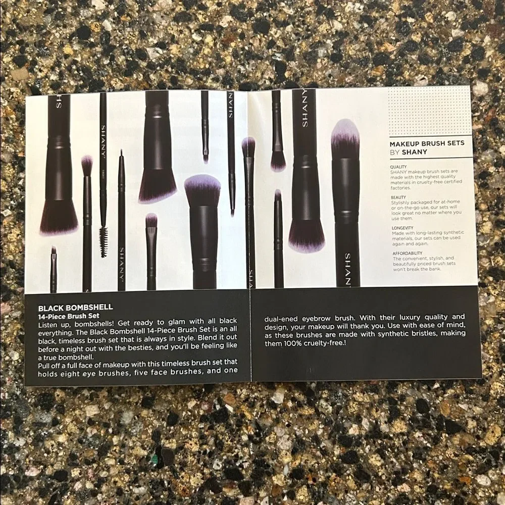 NEW Shany Black Bombshell 14 Piece Brush Set
